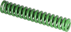 Associated Spring Raymond - 1/2" Hole Diam, 9/32" Rod Diam, 2-1/2" Free Length, Green Die Spring - 71.9 Lb Max Deflection, 0.63" Max Deflection, Extra Heavy Duty, Chromium Alloy Steel - Benchmark Tooling