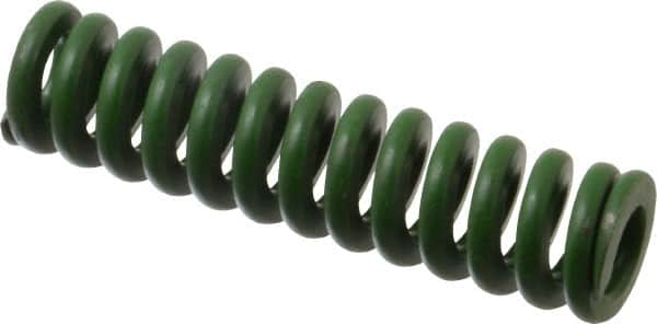 Associated Spring Raymond - 3/4" Hole Diam, 3/8" Rod Diam, 3" Free Length, Green Die Spring - 303.8 Lb Max Deflection, 0.75" Max Deflection, Extra Heavy Duty, Chromium Alloy Steel - Benchmark Tooling