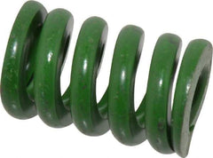 Associated Spring Raymond - 1" Hole Diam, 1/2" Rod Diam, 1-1/2" Free Length, Green Die Spring - 600 Lb Max Deflection, 0.38" Max Deflection, Extra Heavy Duty, Chromium Alloy Steel - Benchmark Tooling