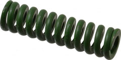 Associated Spring Raymond - 1" Hole Diam, 1/2" Rod Diam, 3-1/2" Free Length, Green Die Spring - 546 Lb Max Deflection, 0.88" Max Deflection, Extra Heavy Duty, Chromium Alloy Steel - Benchmark Tooling