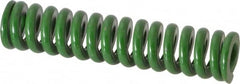 Associated Spring Raymond - 1" Hole Diam, 1/2" Rod Diam, 4-1/2" Free Length, Green Die Spring - 549 Lb Max Deflection, 1.13" Max Deflection, Extra Heavy Duty, Chromium Alloy Steel - Benchmark Tooling