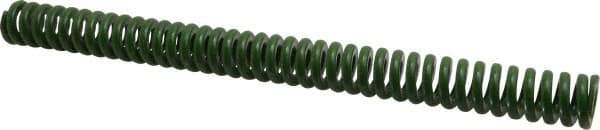 Associated Spring Raymond - 1" Hole Diam, 1/2" Rod Diam, 12" Free Length, Green Die Spring - 528 Lb Max Deflection, 3" Max Deflection, Extra Heavy Duty, Chromium Alloy Steel - Benchmark Tooling