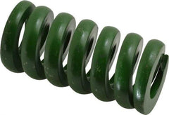 Associated Spring Raymond - 1-1/2" Hole Diam, 3/4" Rod Diam, 3" Free Length, Green Die Spring - 1734 Lb Max Deflection, 0.75" Max Deflection, Extra Heavy Duty, Chromium Alloy Steel - Benchmark Tooling