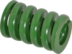 Associated Spring Raymond - 2" Hole Diam, 1" Rod Diam, 3" Free Length, Green Die Spring - 2340 Lb Max Deflection, 0.75" Max Deflection, Extra Heavy Duty, Chromium Alloy Steel - Benchmark Tooling