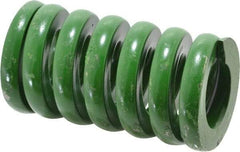 Associated Spring Raymond - 2" Hole Diam, 1" Rod Diam, 3-1/2" Free Length, Green Die Spring - 2226 Lb Max Deflection, 0.88" Max Deflection, Extra Heavy Duty, Chromium Alloy Steel - Benchmark Tooling