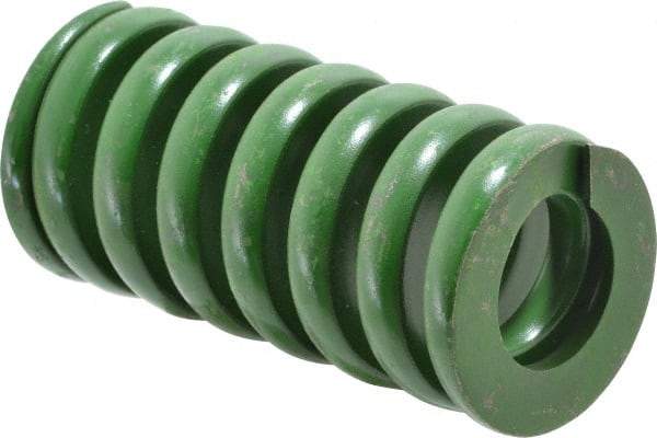 Associated Spring Raymond - 2" Hole Diam, 1" Rod Diam, 4" Free Length, Green Die Spring - 2200 Lb Max Deflection, 1" Max Deflection, Extra Heavy Duty, Chromium Alloy Steel - Benchmark Tooling