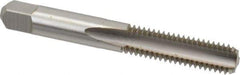 Hertel - 3/8-16 UNC 3 Flute Bright Finish High Speed Steel Straight Flute Standard Hand Tap - Bottoming, Right Hand Thread, 2-15/16" OAL, 1-1/4" Thread Length, H1 Limit - Exact Industrial Supply