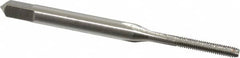 Hertel - #2-64 UNF 2B 3 Flute Bright Finish High Speed Steel Straight Flute Standard Hand Tap - Bottoming, Right Hand Thread, 1-3/4" OAL, 7/16" Thread Length, H2 Limit, Oversize - Exact Industrial Supply