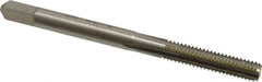 Hertel - #8-32 UNC 4 Flute Bright Finish High Speed Steel Straight Flute Standard Hand Tap - Bottoming, Right Hand Thread, 2-1/8" OAL, 3/4" Thread Length, H7 Limit, Oversize - Exact Industrial Supply