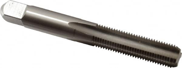Hertel - 3/8-24 UNF 4 Flute Bright Finish High Speed Steel Straight Flute Standard Hand Tap - Bottoming, Right Hand Thread, 2-15/16" OAL, 1-1/4" Thread Length, H1 Limit, Oversize - Exact Industrial Supply