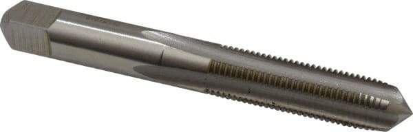 Hertel - 3/8-24 UNF 2B 4 Flute Bright Finish High Speed Steel Straight Flute Standard Hand Tap - Plug, Right Hand Thread, 2-15/16" OAL, 1-1/4" Thread Length, H4 Limit, Oversize - Exact Industrial Supply