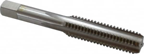Hertel - 1/2-13 UNC 4 Flute Bright Finish High Speed Steel Straight Flute Standard Hand Tap - Bottoming, Right Hand Thread, 3-3/8" OAL, 1-21/32" Thread Length, H1 Limit, Oversize - Exact Industrial Supply