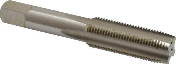Hertel - 11/16-16 UNS 4 Flute Bright Finish High Speed Steel Straight Flute Standard Hand Tap - Plug, Right Hand Thread, 4-1/32" OAL, 1-13/16" Thread Length, H3 Limit, Oversize - Exact Industrial Supply