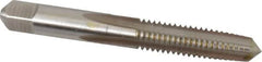 Hertel - 3/8-16 UNC 2B 4 Flute Bright Finish High Speed Steel Straight Flute Standard Hand Tap - Taper, Right Hand Thread, 2-15/16" OAL, 1-1/4" Thread Length, H5 Limit - Exact Industrial Supply