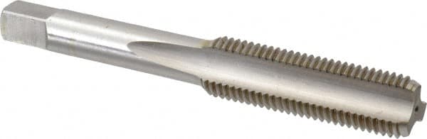 Hertel - 7/16-20 UNF 3 Flute Bright Finish High Speed Steel Straight Flute Standard Hand Tap - Bottoming, Right Hand Thread, 3-5/32" OAL, 1-7/16" Thread Length, H3 Limit - Exact Industrial Supply
