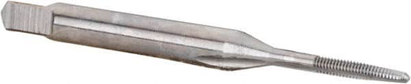 Hertel - #0-80 UNF 2B 2 Flute Bright Finish High Speed Steel Straight Flute Standard Hand Tap - Taper, Right Hand Thread, 1-5/8" OAL, 5/16" Thread Length, H2 Limit - Exact Industrial Supply