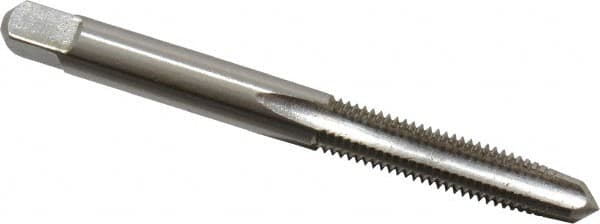 Hertel - 1/4-28 UNF 4 Flute Bright Finish High Speed Steel Straight Flute Standard Hand Tap - Taper, Right Hand Thread, 2-1/2" OAL, 1" Thread Length, H2 Limit - Exact Industrial Supply