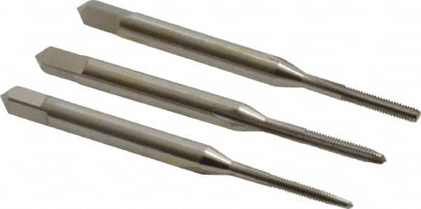 Hertel - #1-72 UNF, 2 Flute, Bottoming, Plug & Taper, Bright Finish, High Speed Steel Tap Set - 1-11/16" OAL, 2B/3B Class of Fit - Benchmark Tooling