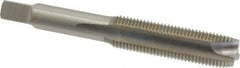 Hertel - M12x1.25 Metric Fine, 3 Flute, Bright Finish, High Speed Steel Spiral Point Tap - Plug Chamfer, Right Hand Thread, 3-3/8" OAL, 1-21/32" Thread Length, 0.367" Shank Diam - Exact Industrial Supply