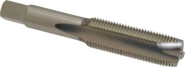 Hertel - M16x1.50 Metric Fine, 3 Flute, Bright Finish, High Speed Steel Spiral Point Tap - Plug Chamfer, Right Hand Thread, 3-13/16" OAL, 1-13/16" Thread Length, 0.48" Shank Diam - Exact Industrial Supply