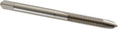 Hertel - M5x0.90 Metric Special, 2 Flute, Bright Finish, High Speed Steel Spiral Point Tap - Plug Chamfer, Right Hand Thread, 2-3/8" OAL, 7/8" Thread Length, 0.194" Shank Diam - Exact Industrial Supply