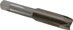 Hertel - M16x1.50 Metric Fine, 3 Flute, Bright Finish, High Speed Steel Spiral Point Tap - Plug Chamfer, Right Hand Thread, 3-13/16" OAL, 1-13/16" Thread Length, 0.48" Shank Diam - Exact Industrial Supply