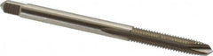 Hertel - #8-36 UNF, 2 Flute, Bright Finish, High Speed Steel Spiral Point Tap - Plug Chamfer, Right Hand Thread, 2-1/8" OAL, 3/4" Thread Length - Exact Industrial Supply
