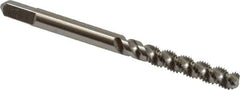 Hertel - #6-40 UNF, 3 Flute, 52° Helix, Bottoming Chamfer, Bright Finish, High Speed Steel Spiral Flute STI Tap - 2-3/8" OAL - Exact Industrial Supply