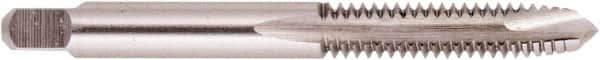 Hertel - #6-32 UNC, H3, 2 Flutes, Plug Chamfer, Bright Finish, High Speed Steel Spiral Point STI Tap - 2-3/8" OAL, 7/8" Thread Length - Exact Industrial Supply