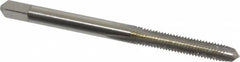 Hertel - M4x0.70 Metric Coarse 4 Flute Bright Finish High Speed Steel Straight Flute Standard Hand Tap - Plug, Right Hand Thread, 2-1/8" OAL, 3/4" Thread Length, D2 Limit, Oversize - Exact Industrial Supply