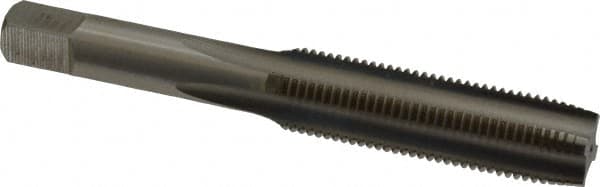 Hertel - M12x1.25 Metric Fine 4 Flute Bright Finish High Speed Steel Straight Flute Standard Hand Tap - Plug, Right Hand Thread, 3-3/8" OAL, 1-21/32" Thread Length, D3 Limit, Oversize - Exact Industrial Supply