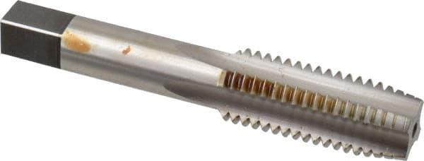 Hertel - M18x2.50 Metric Coarse 4 Flute Bright Finish High Speed Steel Straight Flute Standard Hand Tap - Plug, Right Hand Thread, 4-1/32" OAL, 1-13/16" Thread Length, D4 Limit, Oversize - Exact Industrial Supply