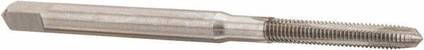 Hertel - M2.6x0.45 Metric Coarse 3 Flute Bright Finish High Speed Steel Straight Flute Standard Hand Tap - Plug, Right Hand Thread, 1-7/8" OAL, D2 Limit, Oversize - Exact Industrial Supply