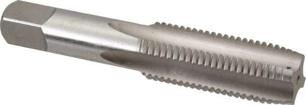 Hertel - M22x2.50 Metric Coarse 4 Flute Bright Finish High Speed Steel Straight Flute Standard Hand Tap - Plug, Right Hand Thread, 4-11/16" OAL, 2-7/32" Thread Length, D7 Limit, Oversize - Exact Industrial Supply