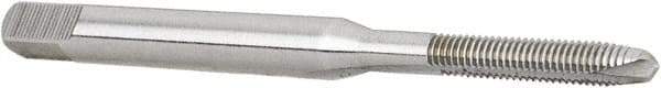 Hertel - M2.5x0.45 Metric Coarse, 2 Flute, Bright Finish, High Speed Steel Spiral Point Tap - Plug Chamfer, Right Hand Thread, 1-13/16" OAL, 1/2" Thread Length, 0.141" Shank Diam - Exact Industrial Supply