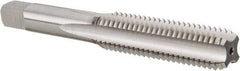 Hertel - M12x1.75 Metric Coarse 4 Flute Bright Finish High Speed Steel Straight Flute Standard Hand Tap - Bottoming, Right Hand Thread, 3-3/8" OAL, 1-21/32" Thread Length, D3 Limit, Oversize - Exact Industrial Supply