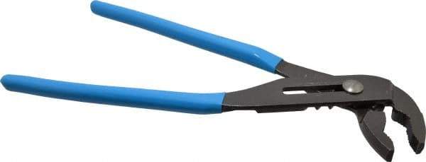 Channellock - 12" OAL, 2-1/4" Max Capacity, 6 Position Tongue & Groove Pliers - V-Jaws, Plastic Dipped Handles - Benchmark Tooling