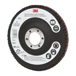 3M - 4-1/2" 36 Grit 7/8" Center Hole Type 27 Ceramic Flap Disc - Benchmark Tooling