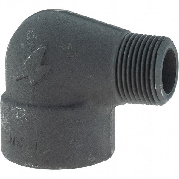 Made in USA - Size 1", Class 3,000, Forged Carbon Steel Black Pipe 90° Street Elbow - 3,000 psi, Threaded End Connection - Benchmark Tooling
