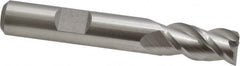 Cleveland - 3/8", 3/4" LOC, 3/8" Shank Diam, 2-1/2" OAL, 3 Flute, Powdered Metal Square End Mill - Single End, Uncoated, Spiral Flute, 42° Helix, Centercutting, Right Hand Cut, Right Hand Flute, Series PM-539R - Benchmark Tooling