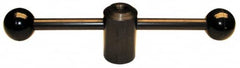Morton Machine Works - 2 Straight Arms, 3/4-10" Hole, Black Oxide, Tapped Clamping Handle - 1/2" Arm Diam, 1-3/8" Hub Diam, 1-3/8" Ball Diam - Benchmark Tooling