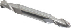 Accupro - 9/32" Diam, 1/2" LOC, 2 Flute Solid Carbide Ball End Mill - Uncoated, Double End, 2-1/2" OAL, 5/16" Shank Diam, Spiral Flute - Benchmark Tooling