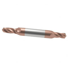 Accupro - 1/4" Diam, 1/2" LOC, 2 Flute Solid Carbide Ball End Mill - TiCN Finish, Double End, 2-1/2" OAL, 1/4" Shank Diam, Spiral Flute - Benchmark Tooling