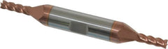 Accupro - 5/32", 7/16" LOC, 3/8" Shank Diam, 3" OAL, 4 Flute, Solid Carbide Square End Mill - Double End, TiCN Finish, Spiral Flute, 40° Helix, Centercutting, Right Hand Cut, Right Hand Flute - Benchmark Tooling