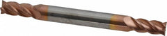 Accupro - 7/32", 7/16" LOC, 1/4" Shank Diam, 2-1/2" OAL, 4 Flute, Solid Carbide Square End Mill - Double End, TiCN Finish, Spiral Flute, 40° Helix, Centercutting, Right Hand Cut, Right Hand Flute - Benchmark Tooling