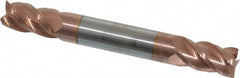Accupro - 5/16", 1/2" LOC, 5/16" Shank Diam, 2-1/2" OAL, 4 Flute, Solid Carbide Square End Mill - Double End, TiCN Finish, Spiral Flute, 40° Helix, Centercutting, Right Hand Cut, Right Hand Flute - Benchmark Tooling