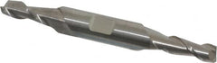 Accupro - 1/4", 5/8" LOC, 3/8" Shank Diam, 3" OAL, 2 Flute, Solid Carbide Square End Mill - Double End, Uncoated, Spiral Flute, 40° Helix, Centercutting, Right Hand Cut, Right Hand Flute - Benchmark Tooling