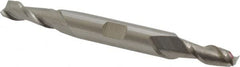 Accupro - 9/32", 11/16" LOC, 3/8" Shank Diam, 3-1/2" OAL, 2 Flute, Solid Carbide Square End Mill - Double End, Uncoated, Spiral Flute, 40° Helix, Centercutting, Right Hand Cut, Right Hand Flute - Benchmark Tooling