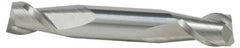 Accupro - 11/32", 3/4" LOC, 3/8" Shank Diam, 3-1/2" OAL, 2 Flute, Solid Carbide Square End Mill - Double End, TiCN Finish, Spiral Flute, 40° Helix, Centercutting, Right Hand Cut, Right Hand Flute - Benchmark Tooling