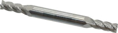Accupro - 13/64", 1/2" LOC, 1/4" Shank Diam, 2-1/2" OAL, 4 Flute, Solid Carbide Square End Mill - Double End, Uncoated, Spiral Flute, 40° Helix, Centercutting, Right Hand Cut, Right Hand Flute - Benchmark Tooling